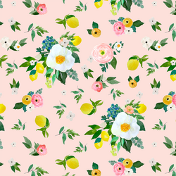 Large Lemon Blossoms in Sunrise Pink
