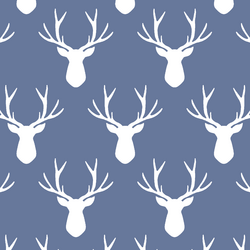 Stag Silhouette in Azurite