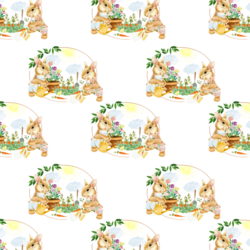Little Garden Bunnies in Spring