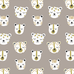 Jungle Cats in Taupe