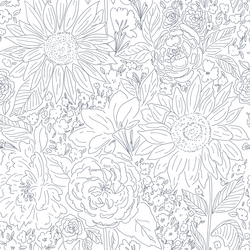 Paperie in Navy Petal on White