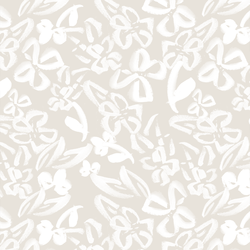 Painted Floral in White on Cream