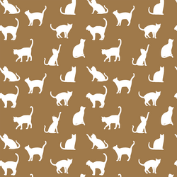 Cat Silhouette in Ochre