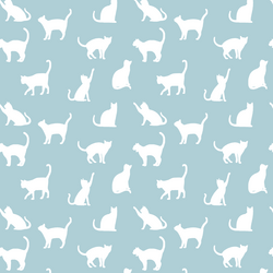 Cat Silhouette in Powder Blue