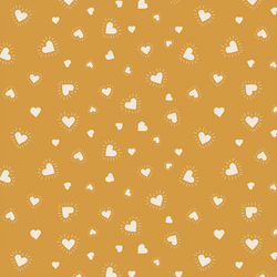 Sun Hearts in Egret on Golden Yellow