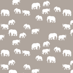 Elephant Silhouette in Taupe
