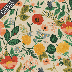 Botanical Floral Canvas in Natural