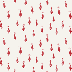 Christmas Trees in Poinsettia on Bone