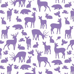 Forest Friends in Amethyst on White