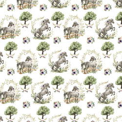Small Royal Horses in Garden