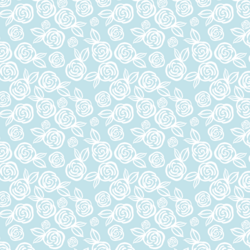 Little Tea Roses in Hydrangea Blue
