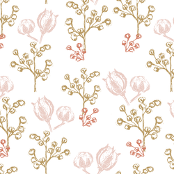 Large Woodland Botanicals in Muted Blush