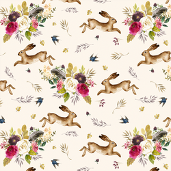 Large Autumn Bunnies in Soft Ivory