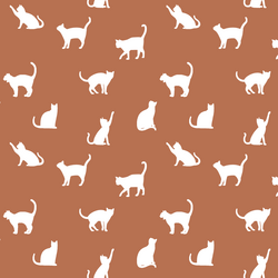 Cat Silhouette in Terracotta