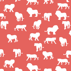 Lion Silhouette in Salmon