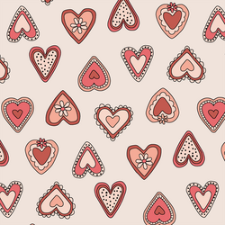 Large Vintage Hearts in Rouge
