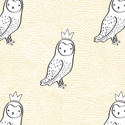 Crowned Owl in Sunny Yellow and Onyx