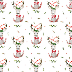 Small Fancy Holiday Deer in White