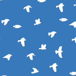 Flock Silhouette in Cerulean
