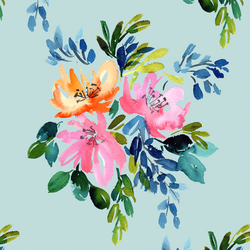 Large Tropical Bouquet in Glacier Blue