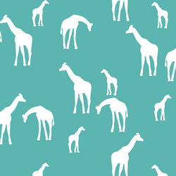 Giraffe Silhouette in Seafoam
