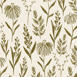 Big Perennials in Olive on Cream