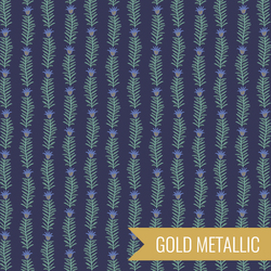 Rousseau Vine in Navy Metallic