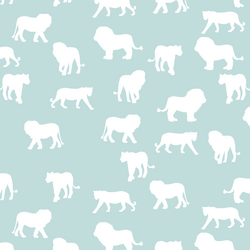 Lion Silhouette in Glacier Blue