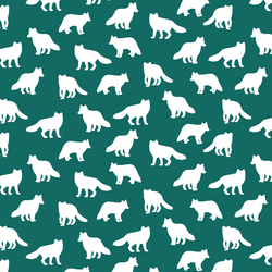 Little Fox Silhouette in Emerald