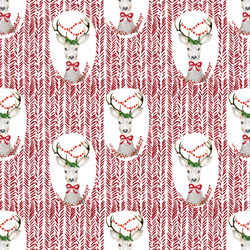 Small Fancy Holiday Deer in Berry Red