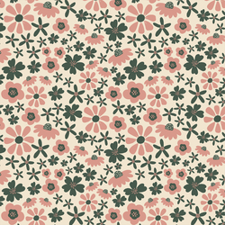 Groovy Autumn Floral in Cream
