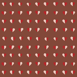 Half and Half Hearts in Rich Brown