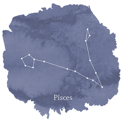 Pisces Sign Panel in Indigo