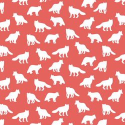 Little Fox Silhouette in Salmon