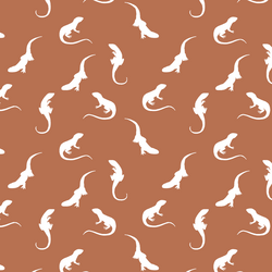 Iguana Silhouette in Terracotta