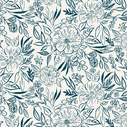 Floral Sketch in Sweet Cream