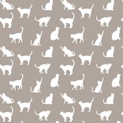 Cat Silhouette in Taupe