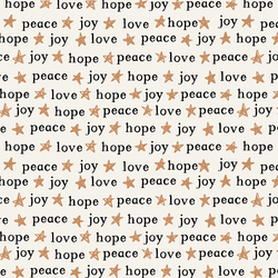 Peace Love Hope and Joy in Warm Sugar on Bone
