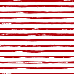 Watercolor Stripes in Holly Red