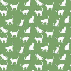 Cat Silhouette in Pistachio