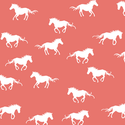 Horse Silhouette in Living Coral