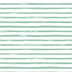 Spring Stripe in Green Willow on White