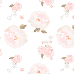Tossed Floral in Rose