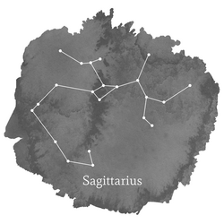 Sagittarius Sign Panel in Charcoal