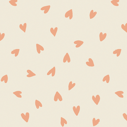 Large Tossed Hearts in Coral Pink