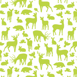Forest Friends in Lime on White