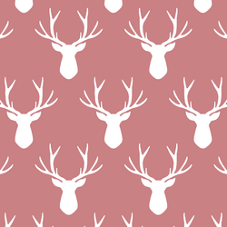 Stag Silhouette in Berry