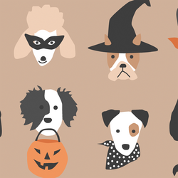 Large Halloween Pups in Autumn Brown