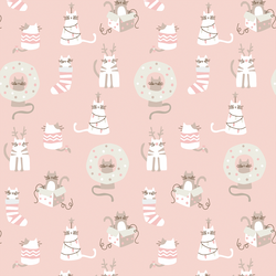 Joyful Cats in Crystal Pink