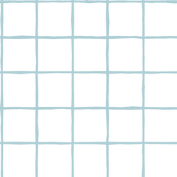 Windowpane in Powder Blue on White